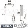 Bristan Lemon Easyfit Sink Mixer Tap Dimensions
